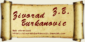 Živorad Burkanović vizit kartica